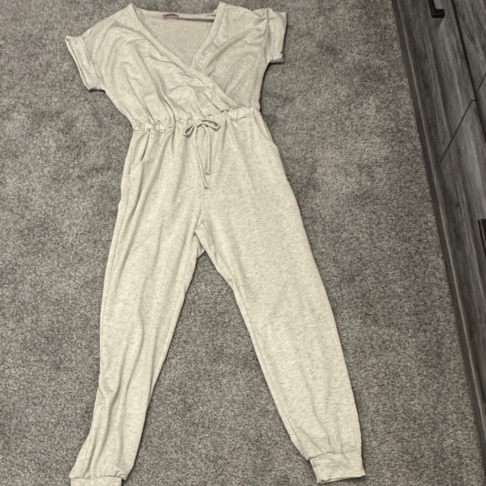 Pink Lily Light Gray Jumpsuit